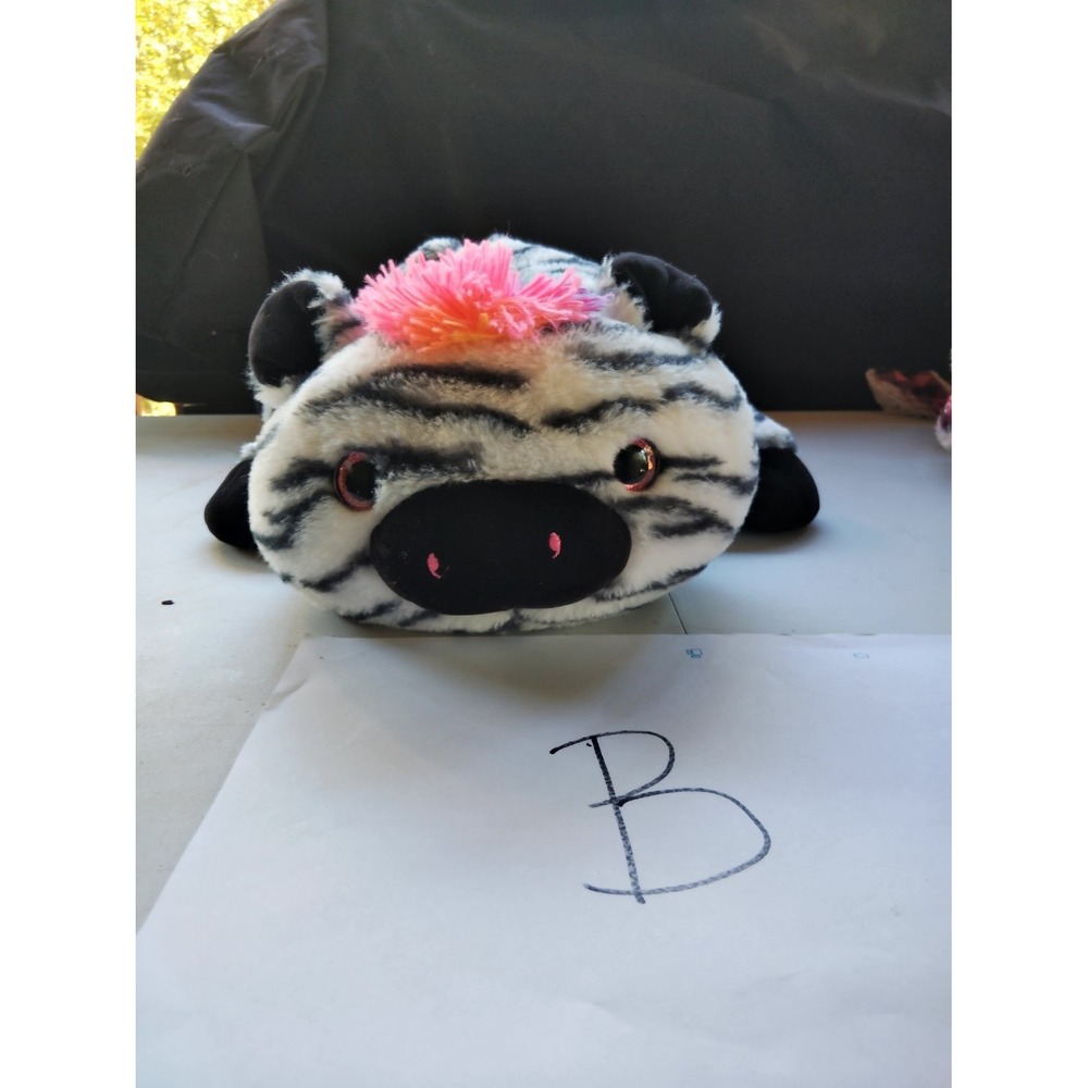 Kellytoy Zebra Stuffed Animal Pillow 17in Rainbow Mane Fluffy PA17539CN Plush